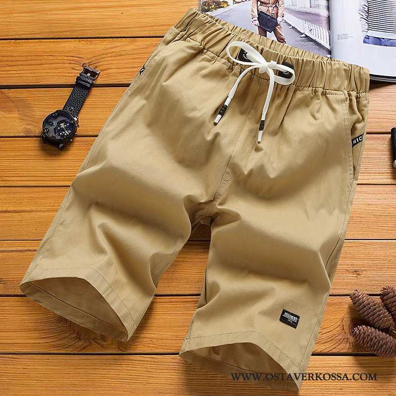 Housut Miesten Väljät Puuvilla Khaki Suorat Miehet Shortsit Sortsit Casual